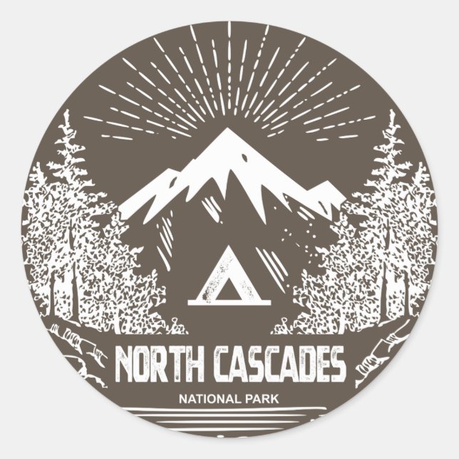 North Cascades National Park Classic Round Sticker (Front)