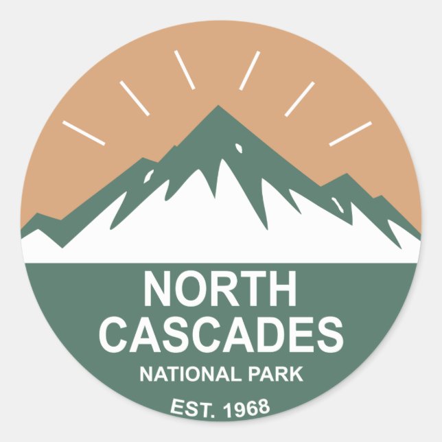 North Cascades National Park Classic Round Sticker (Front)