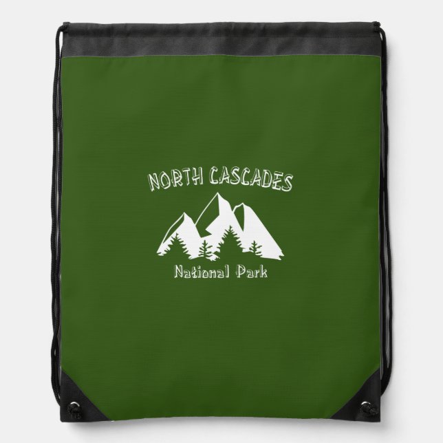 North Cascades National Park Drawstring Bag (Front)