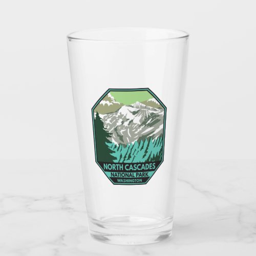 North Cascades National Park Goode Mountain Retro  Glass