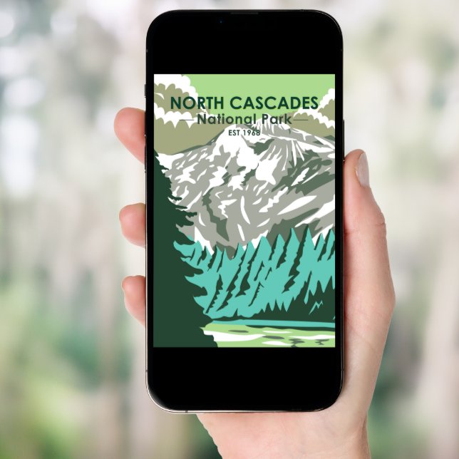 North Cascades National Park Goode Mountain Retro  Poster (Front Digital)