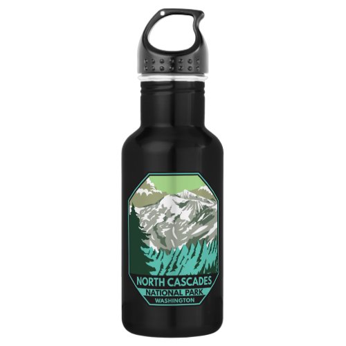 North Cascades National Park Goode Mountain Retro Stainless Steel Water Bottle