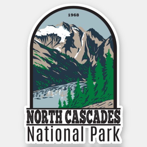 North Cascades National Park Mount Triumph Retro Sticker