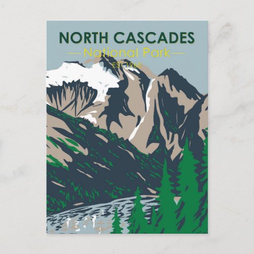 North Cascades National Park Mount Triumph Vintage Postcard