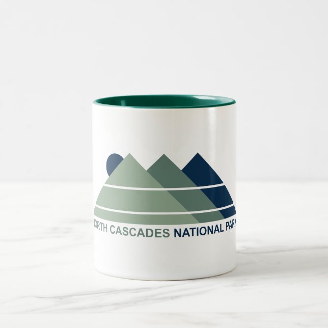 North Cascades National Park Mountain Sun Two-Tone Coffee Mug (Center)