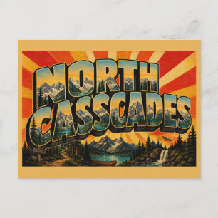 North Cascades National Park Peaks Lakes Art Postcard