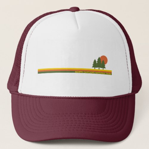 North Cascades National Park Pine Trees Sun Trucker Hat