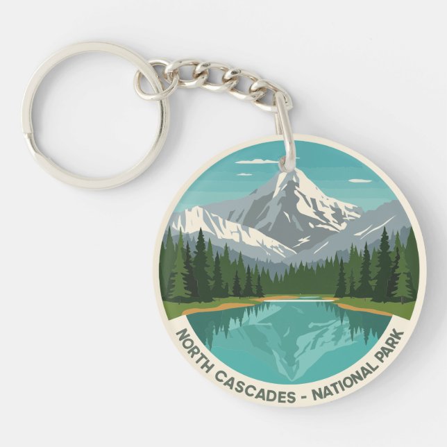 North Cascades National Park Reflection Keychain (Front)