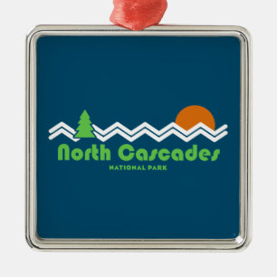 North Cascades National Park Retro Metal Ornament