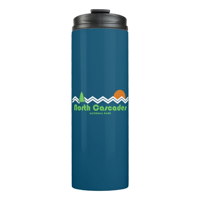 North Cascades National Park Retro Thermal Tumbler (Front)