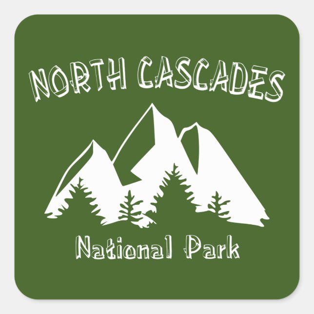 North Cascades National Park Square Sticker (Front)