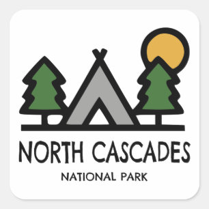 North Cascades National Park Square Sticker