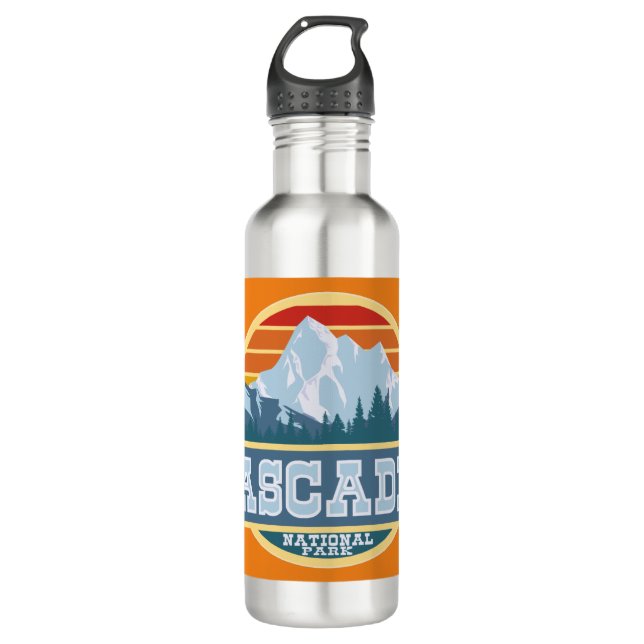 North Cascades National Park Stainless Steel Water Bottle (Front)