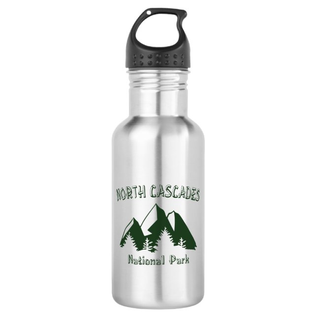 North Cascades National Park Stainless Steel Water Bottle (Front)