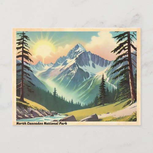 North Cascades National Park Vintage Postcard