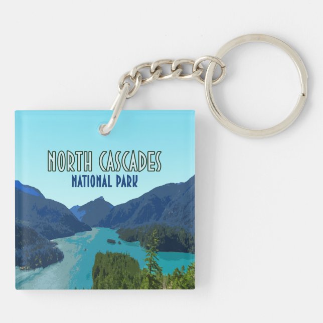 North Cascades National Park Washington Keychain (Back)