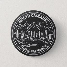 North Cascades National Park Washington Monoline  Button