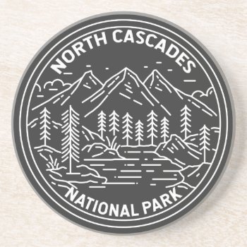 North Cascades National Park Washington Monoline  Coaster by Kris_and_Friends at Zazzle