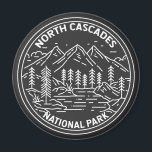 North Cascades National Park Washington Monoline  Magnet<br><div class="desc">North Cascades monoline design. The park consists of a northern and southern section,  bisected by the Skagit River that flows through the reservoirs of Ross Lake National Recreation Area.</div>