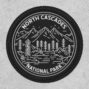 North Cascades National Park Washington Monoline  Patch