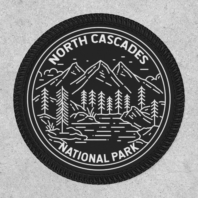 North Cascades National Park Washington Monoline  Patch (Front)