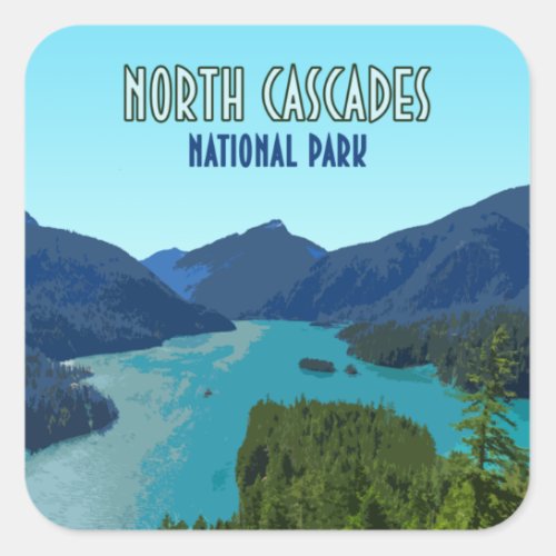 North Cascades National Park Washington Square Sticker