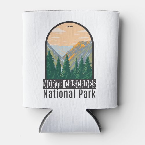 North Cascades National Park Washington Vintage Can Cooler