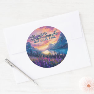 North Cascades National Park Washington Vintage Classic Round Sticker