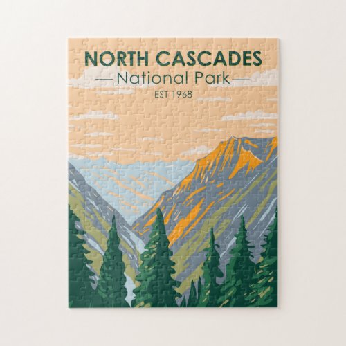North Cascades National Park Washington Vintage   Jigsaw Puzzle