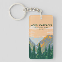 North Cascades National Park Washington Vintage Keychain