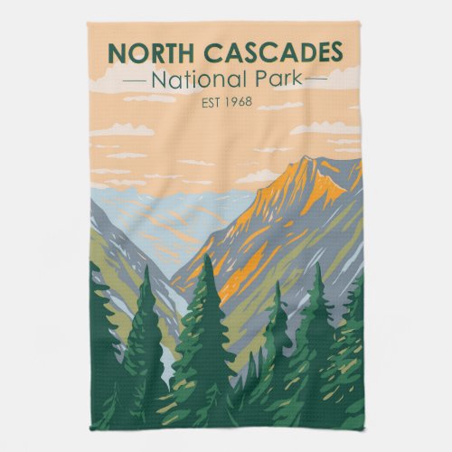 North Cascades National Park Washington Vintage  Kitchen Towel