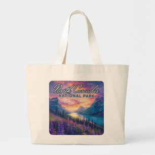 North Cascades National Park Washington Vintage Large Tote Bag