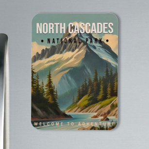 North Cascades National Park Washington Vintage Magnet