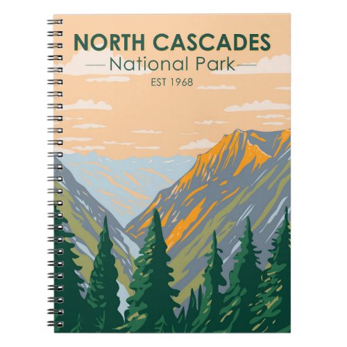 North Cascades National Park Washington Vintage Notebook