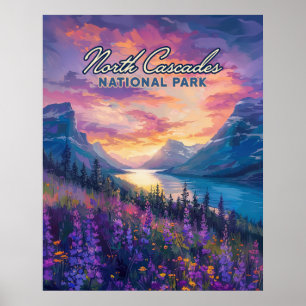 North Cascades National Park Washington Vintage Poster