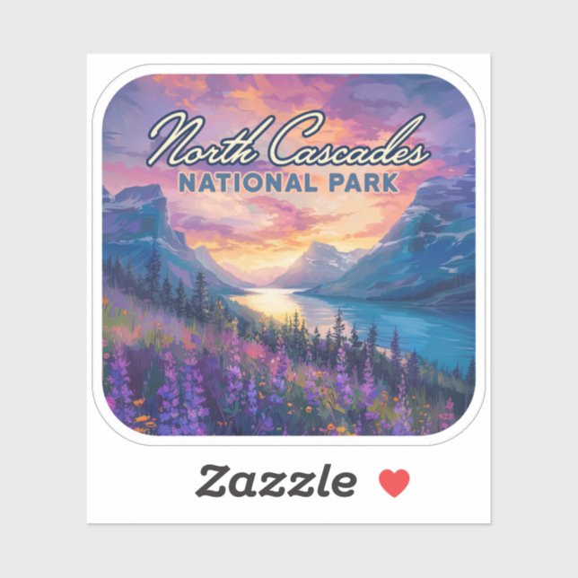 North Cascades National Park Washington Vintage Sticker (Sheet)