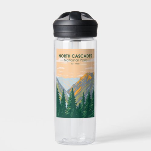 North Cascades National Park Washington Vintage Water Bottle