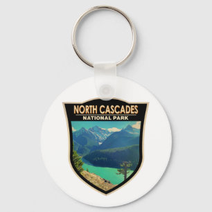 North Cascades National Park Washington Watercolor Keychain