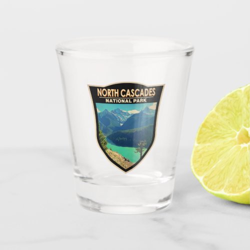 North Cascades National Park Washington Watercolor Shot Glass