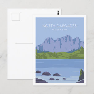 North Cascades US Famous Travel Place Illustration Postcard