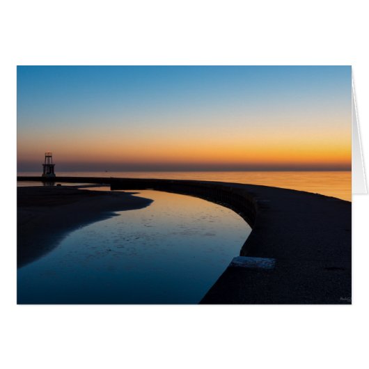 North Chicago Lighthouse Dawn Cards (Front Horizontal)
