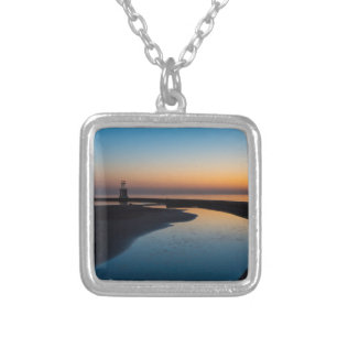 North Chicago Lighthouse Dawn Silver Plated Necklace