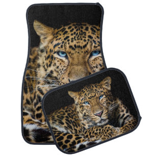 North China Leopard Zoo Illustration Car Floor Mat