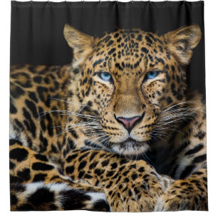 North China Leopard Zoo Illustration Shower Curtain