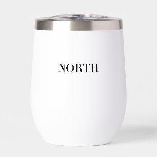 North Classic Timeless Minimal Black Logo Thermal Wine Tumbler