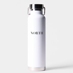 North Classic Timeless Minimal Black Logo Water Bottle