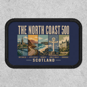 North Coast 500 Scotland Landmarks Illustration Patch