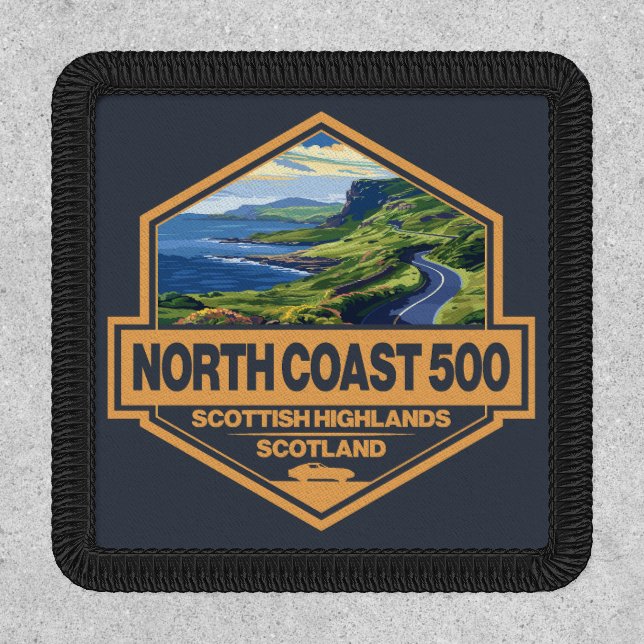 North Coast 500 Scotland Travel Art Badge (Front)