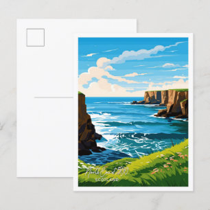 North Coast 500 Scotland Travel Illustration Postcard