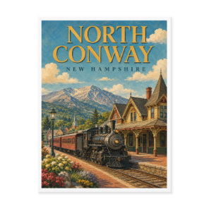 North Conway New Hampshire Scenic Railroad GeoSaga Postcard